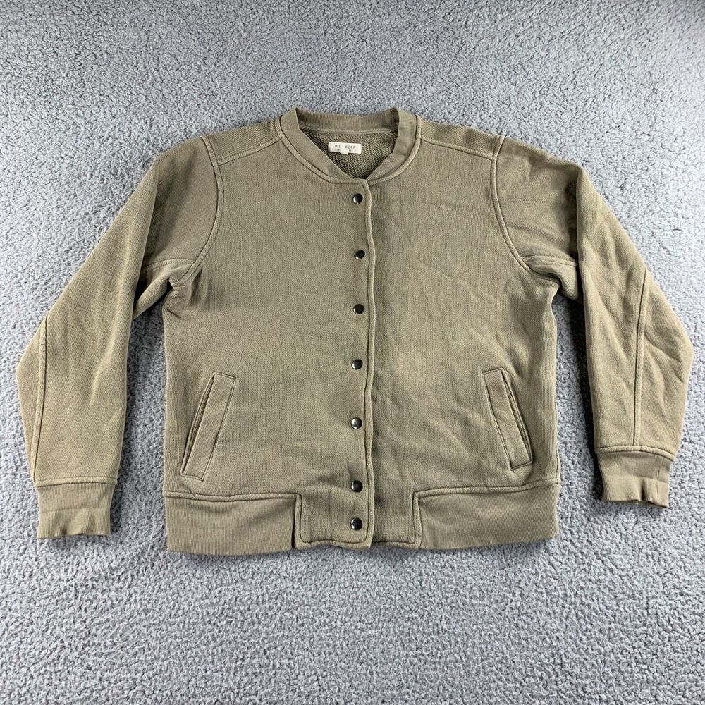 NEW Miles by Madewell Jacket Womens Medium Green Snap Button Terry Lined Coat‎